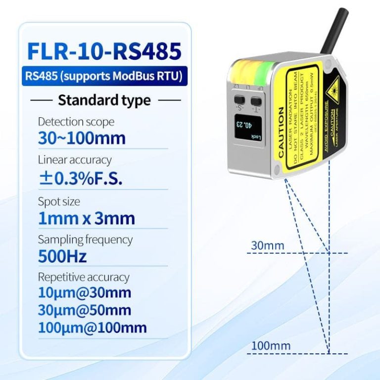 High Precision Analog 4-20mA Laser Displacement Sensor for 30-100mm Linear Position Measuring Angle Measurements