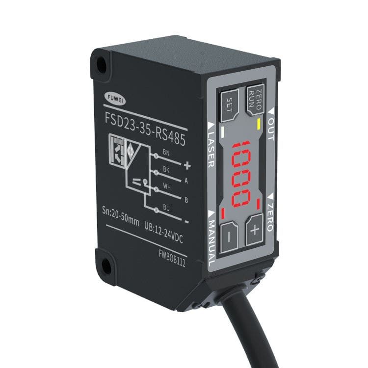 LED Digital Screen Aluminum High-Precision Laser Displacement Sensor RS485