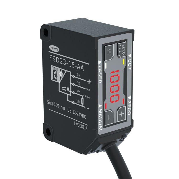 LED Digital Screen Aluminum High-Precision Laser Displacement Sensor Analog 4-20mA