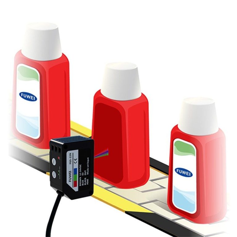 Photoelectric Color Mark Sensor with 18-28mm Detection Distance for Optical Recognition, Color Separation, Correction