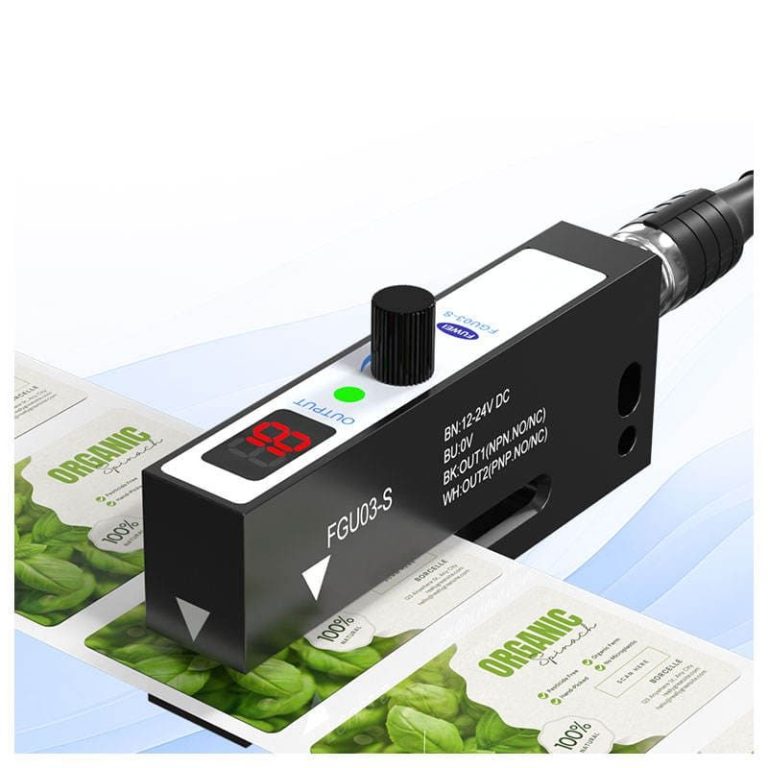 M8 4PIN 10-30VDC Slot Type Photoelectric Labeling Sensor Aluminum Alloy Non-transparent Label Sensor